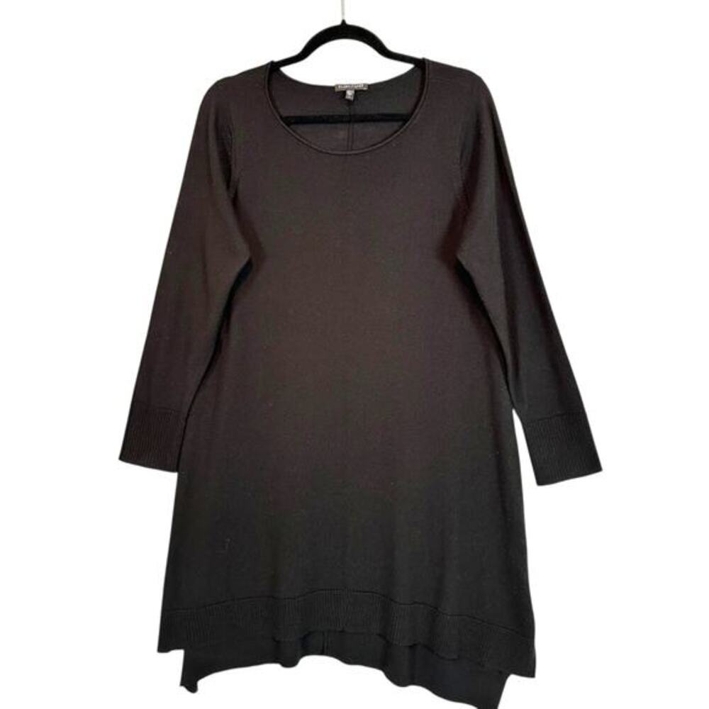 EILEEN FISHER Top Tunic Sweater Merino Wool  Long Sleeve V Neck M Lagenlook